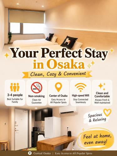 Namba House | OYASUMI Ice&Hotel 難波なんば 50m from namba station 24Hours Self Checkin