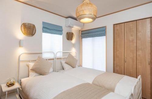 Kadena-cho Villa | Bridge Stay NAGAHAMA - Newly built rental villa in Yomitan,1 minute to the beach! That can accommodate 10 people