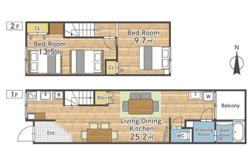 Hirano Ward Apartment | Up to 8 people , 65square , 10minutes by train to Namba , Japanese garden in the courtyard , Family-friendly , Free parking