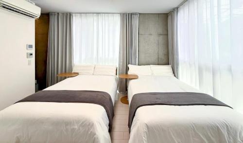 101Room,7-minute walk from Uguisudani Station located on the 1nd floor of an apartment-style building Twin room No elevator