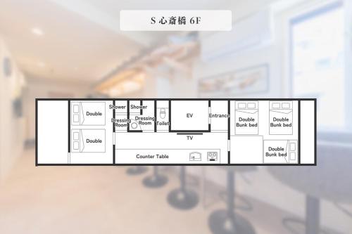 6ホテル花 道頓堀グリコ 心斎橋に位置する宿 ベッド8台 シャワー2台 観光に最適