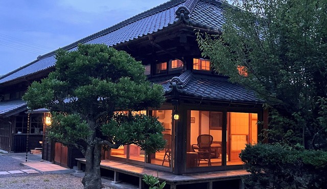 Kagetsuan main house is a retreat surrounded by rice fields and bamboo groves.