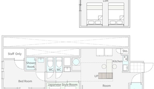 [Max 10 guest] 2DK+Loft 70sqm, 5 min to nearby station (Shinjuku East 302)