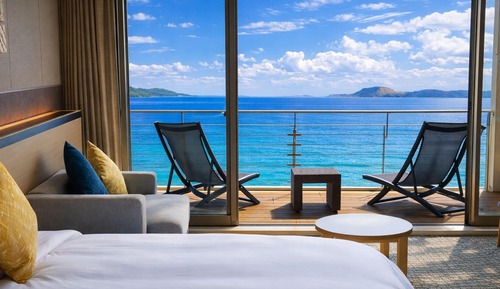 Premium Twin Room with Semi-Open Air Bath and deck, Non Smoking, Ocean View