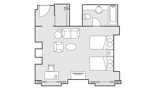 Classic Elegant Twin Room for 3 people, Non Smoking