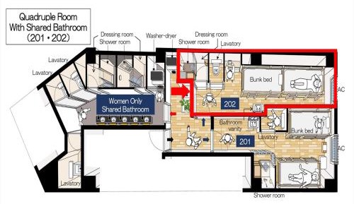 Quadruple Room with Private Bathroom