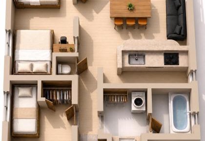 Family Two-Bedroom Apartment with View