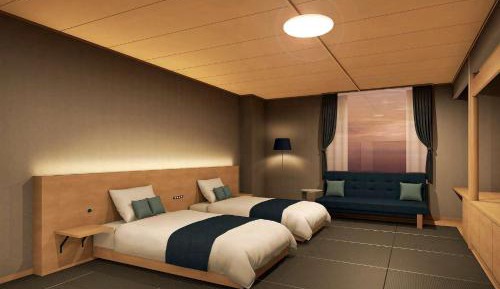 Standard Japanese-Style Twin Beds Room with 18 Tatami mats - Indoor Bath - Non-Smoking 
