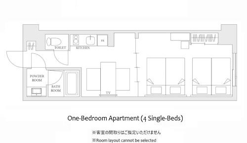 One-Bedroom Apartment (4 Single-Beds)