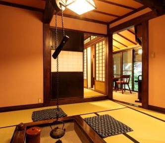 Room with Tatami Area and Fire Place