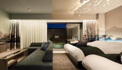 Executive Twin Room with Open-Air Bath, Bedrock bath, Karaoke