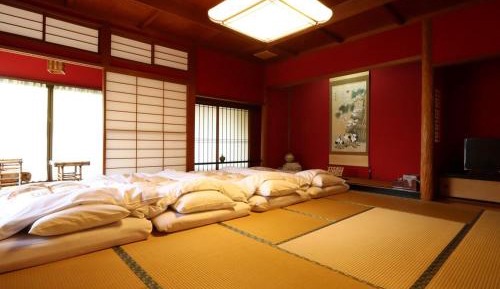 Japanese-Style Family Room with Garden View
