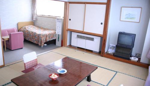 Japanese-Style Family Room with Mountain View