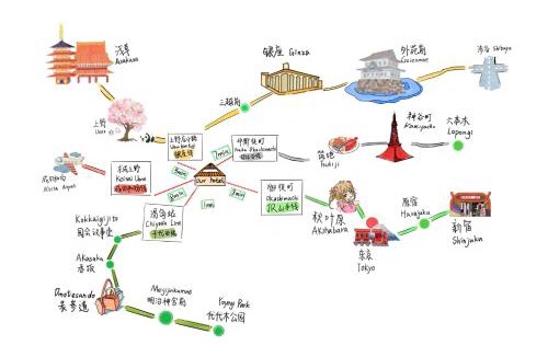 Yushima Apartment | 最大4人 宽敞双床房 东京上野超级中心 设计师房间Yaoc 上野公园3分钟 车站1分钟 超级繁华 免费wifi 戴森吹风